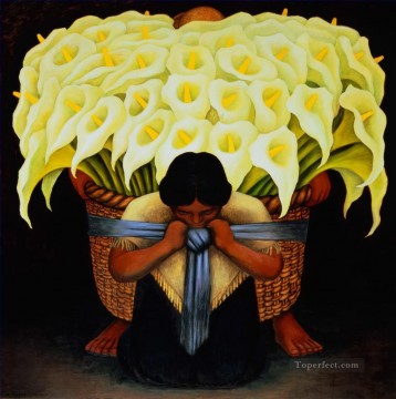 Diego Rivera Painting - El vendedor de flores Diego Rivera